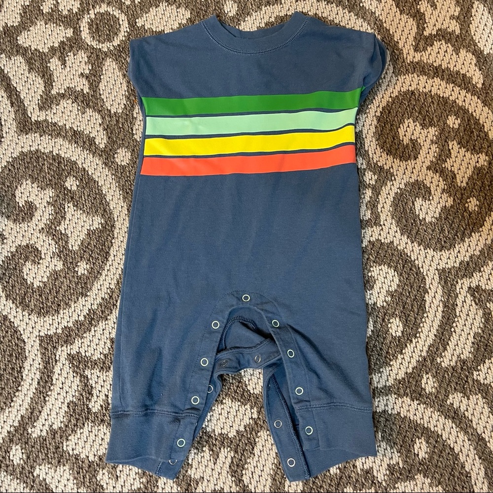 Cat & Jack Blue Rainbow Romper, 3-6 month